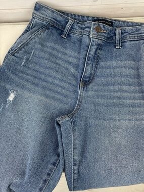 Sincerely Jules Distressed Blue Denim Cargo Jeans